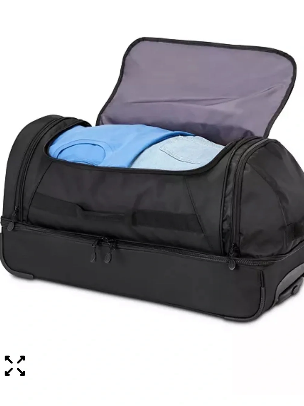 High Sierra Black Wheeled Duffel with Telescoping Handle, travel bag luggage 🔥🏖️